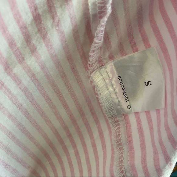 Yellow and Pink Long Sleeve Button Down Shirt Size S.Oversized Cotton LongSleeve - Picture 3 of 7